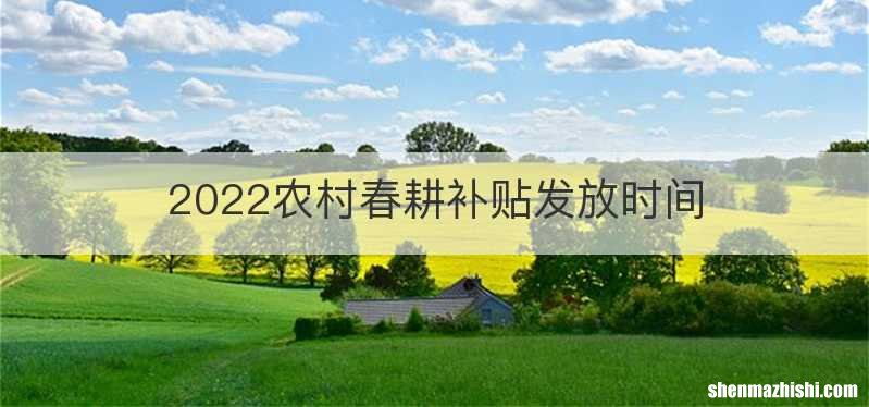 2022农村春耕补贴发放时间