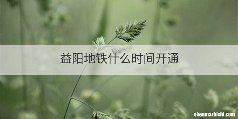 益阳地铁什么时间开通