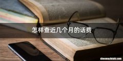 怎样查近几个月的话费