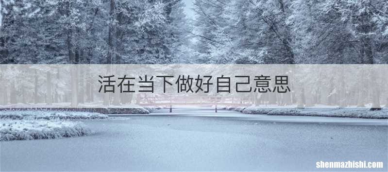 活在当下做好自己意思