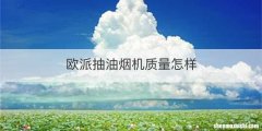 欧派抽油烟机质量怎样