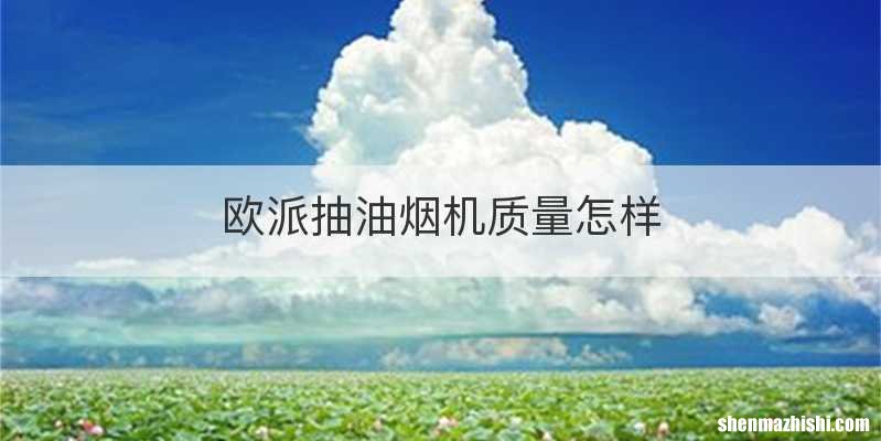 欧派抽油烟机质量怎样