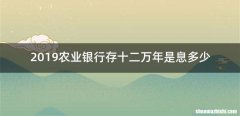 2019农业银行存十二万年是息多少