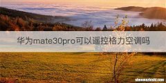 华为mate30pro可以遥控格力空调吗