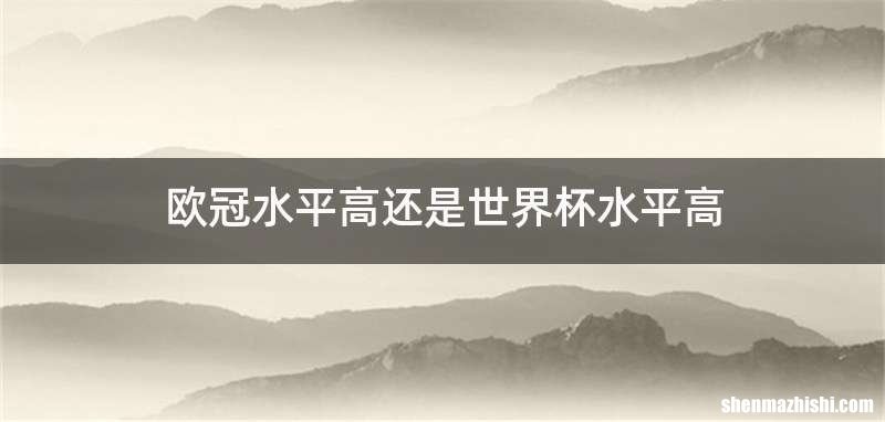 欧冠水平高还是世界杯水平高