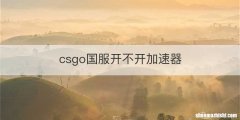 csgo国服开不开加速器