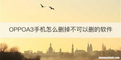 OPPOA3手机怎么删掉不可以删的软件