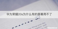 华为荣耀20s为什么有的屏幕用不了