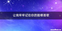 让我牢牢记住你的脸哪首歌
