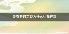 没有开通花呗为什么让我还款