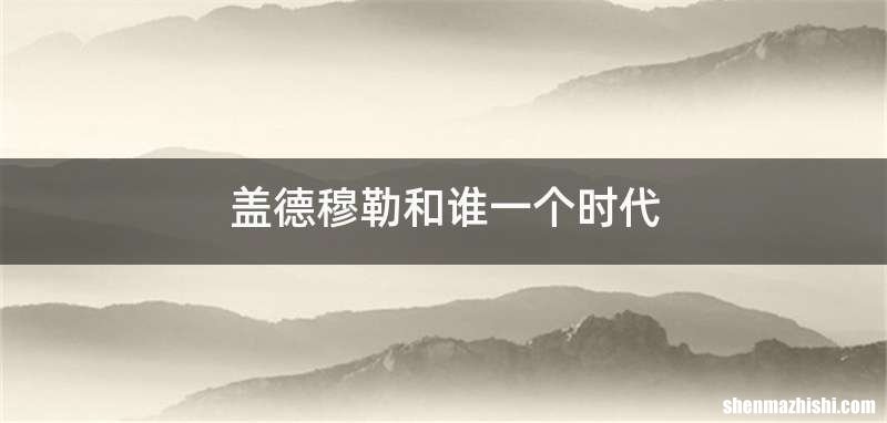 盖德穆勒和谁一个时代