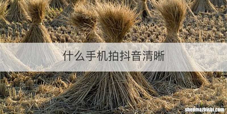什么手机拍抖音清晰