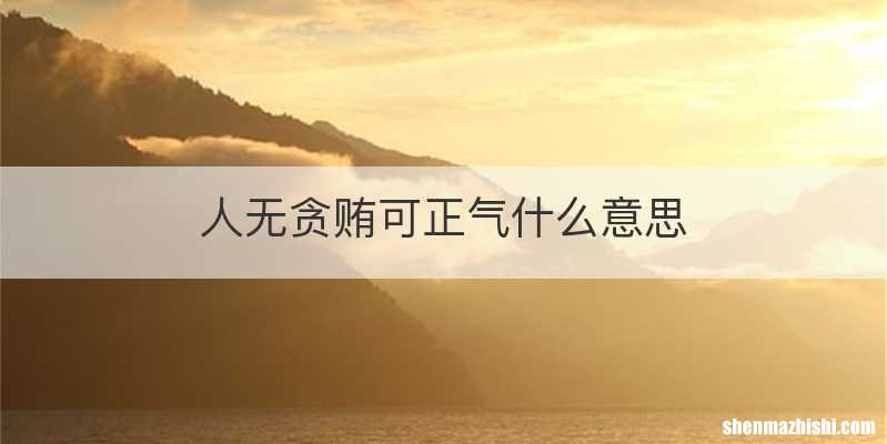 人无贪贿可正气什么意思