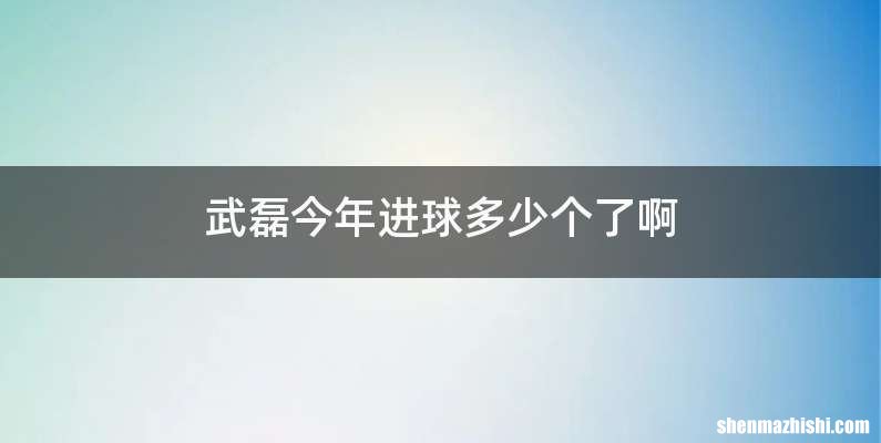 武磊今年进球多少个了啊