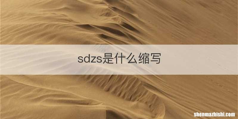 sdzs是什么缩写