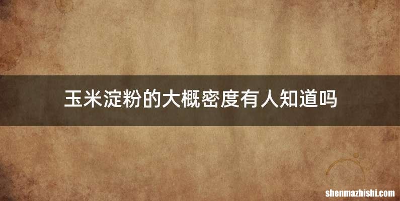 玉米淀粉的大概密度有人知道吗