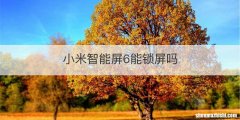 小米智能屏6能锁屏吗