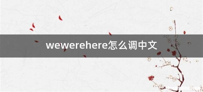 wewerehere怎么调中文