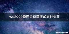 we2000备用金有额度却支付失败