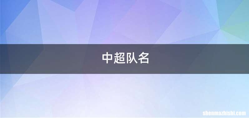 中超队名