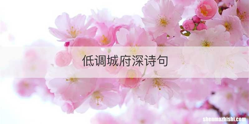 低调城府深诗句