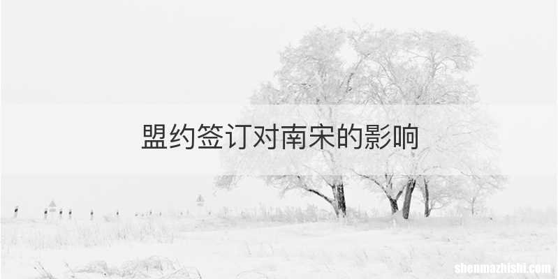 盟约签订对南宋的影响