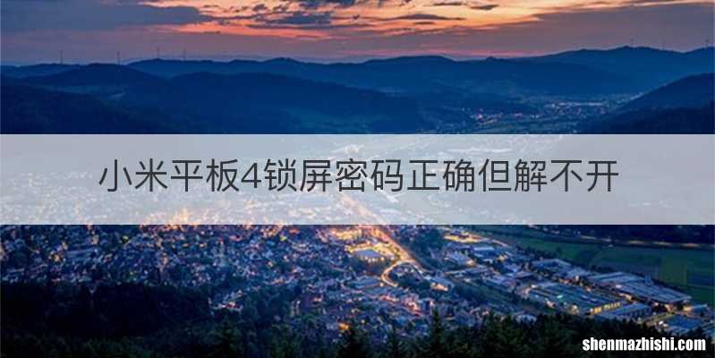 小米平板4锁屏密码正确但解不开