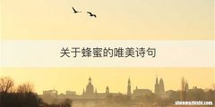 关于蜂蜜的唯美诗句
