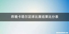 昨晚卡塔尔足球比赛结果比分表