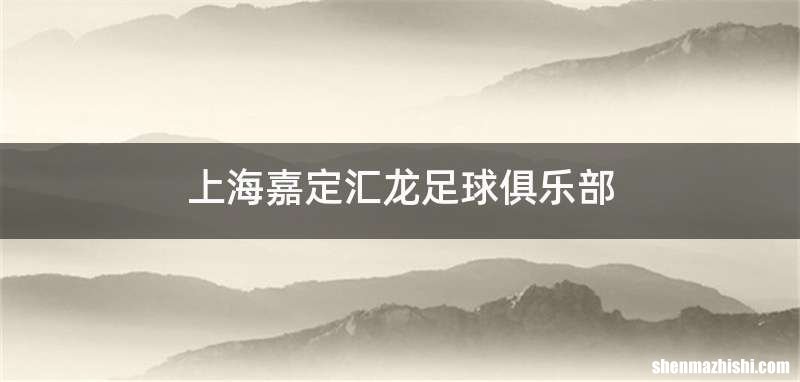 上海嘉定汇龙足球俱乐部