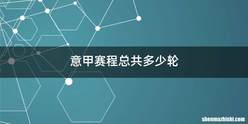 意甲赛程总共多少轮