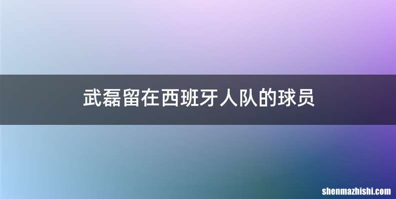 武磊留在西班牙人队的球员