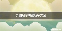 外国足球明星名字大全