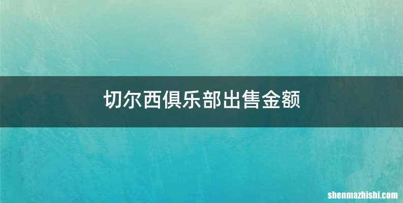 切尔西俱乐部出售金额