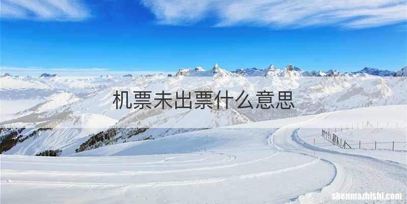 机票未出票什么意思