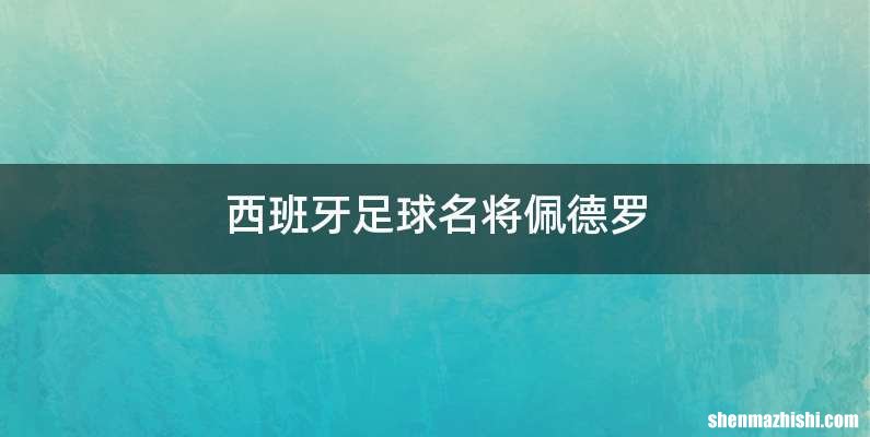 西班牙足球名将佩德罗