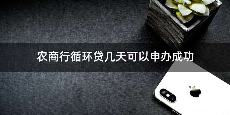 农商行循环贷几天可以申办成功