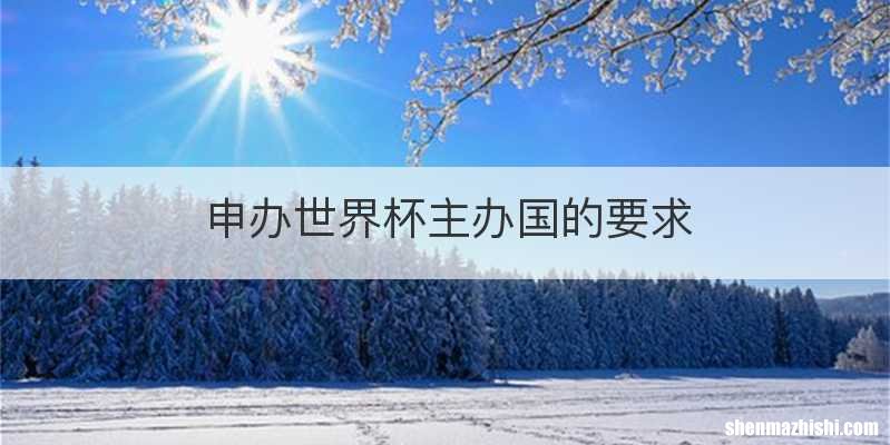 申办世界杯主办国的要求