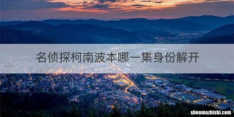 名侦探柯南波本哪一集身份解开