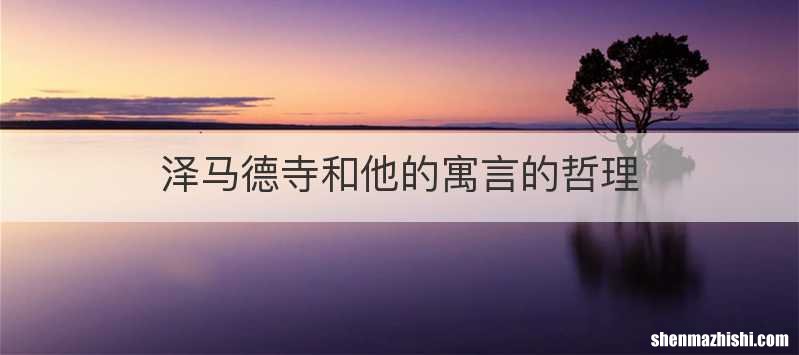 泽马德寺和他的寓言的哲理