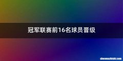 冠军联赛前16名球员晋级