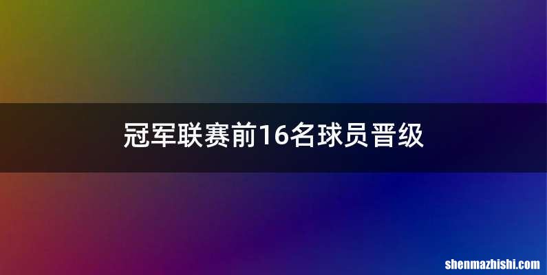冠军联赛前16名球员晋级