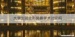 大学生就业形势算学术讨论吗