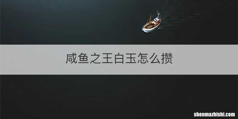 咸鱼之王白玉怎么攒