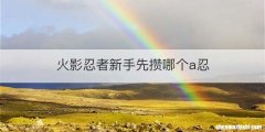 火影忍者新手先攒哪个a忍