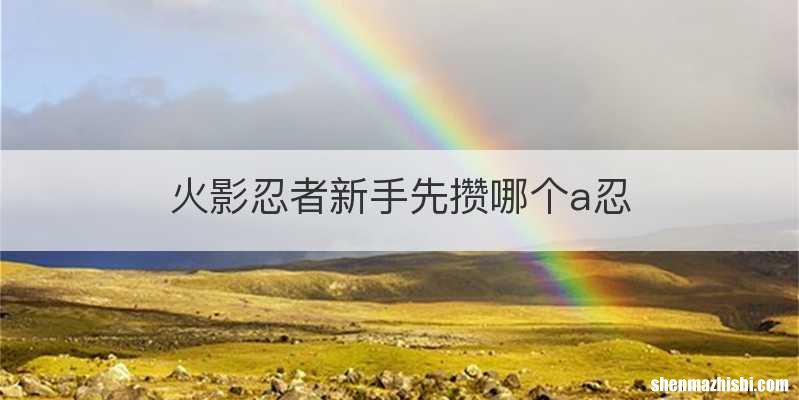 火影忍者新手先攒哪个a忍