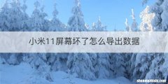 小米11屏幕坏了怎么导出数据