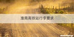 淮南高铁站行李要求
