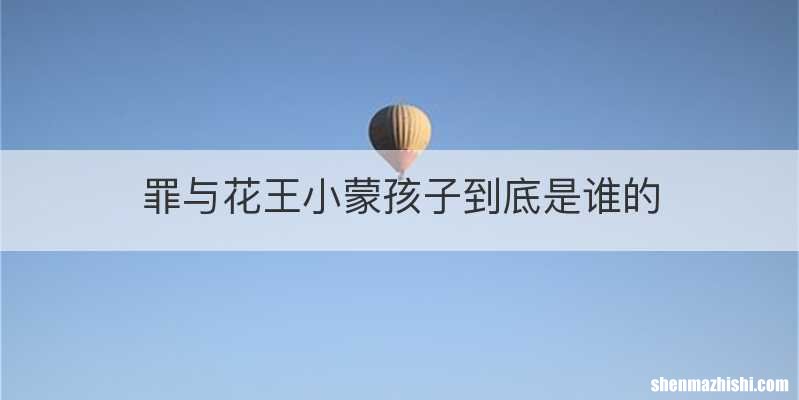 罪与花王小蒙孩子到底是谁的