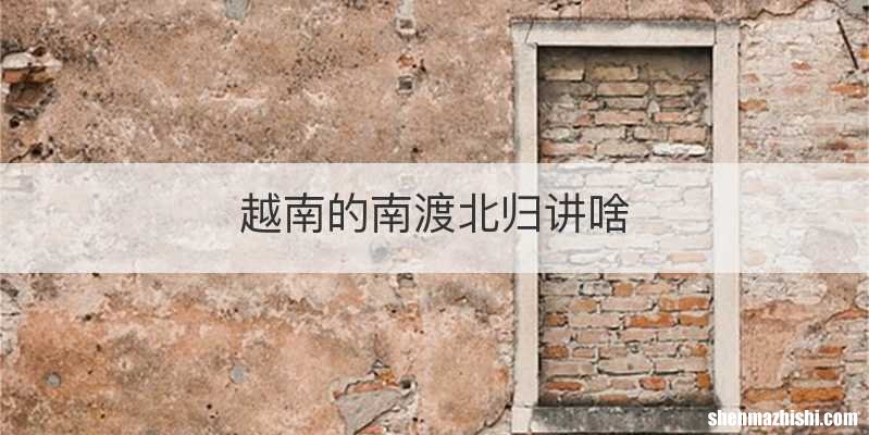 越南的南渡北归讲啥